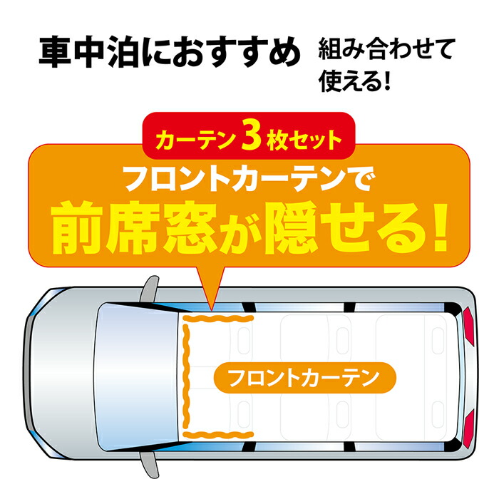 ナポレックス Jk 115 便利 遮光 プライバシー 旅行 快適 休憩 車中泊 行楽 車中泊用カーテン フロント3枚セット 車用カーテン 紫外線