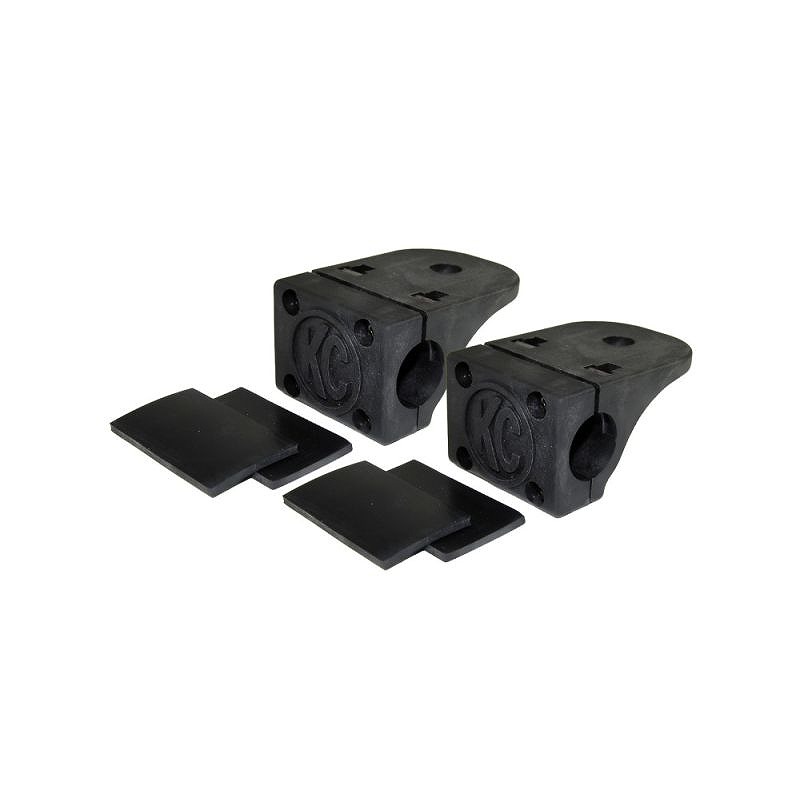 Bracket Set - Tube Clamp Light Mount - Rubber Adjustment Shims - 1.75\