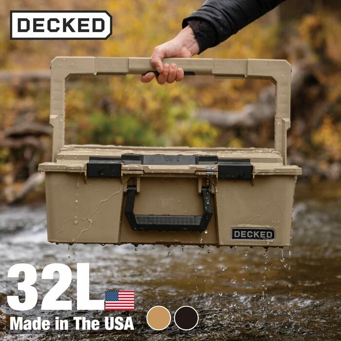 【最大P25倍】【正規品】 DECKED Halfrack 32 - D-co Case - includes one (1) D-Co tray - all black - tan with black latches ケース カスタム 改造 荷台 収納 頑丈 工事現場 キャンプ アウトドア 釣り オフロード クロカン