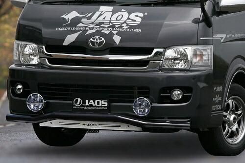 【最大P15倍】JAOS ジャオス フロントスキッドバー ブラック／ブラスト ワイド1~2型 ハイエース 200系 B150202C｜TIRE SHOP 4U 店