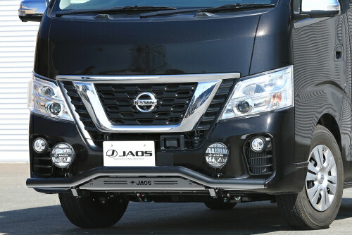 【最大P15倍】JAOS ジャオス フロントスキッドバー 標準 ブラック／ブラック NV350 キャラバン バンパー 黒 B150484D｜TIRE SHOP 4U 店