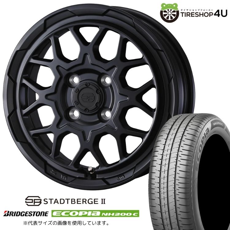 【最大P15倍】【取付対象】WEDS ADVENTURE STADTBERGE2 14×4.5J 4/100 +45 MBK セミマットブラックBRIDGESTONE ECOPIA NH200 C 165/65R14 79S サマータイヤホイール 4本セット 14インチ 【デリカミニ ハスラー 軽自動車 カスタム軽トラ アゲトラ 軽バン など】|TIRE SHOP 4U 店