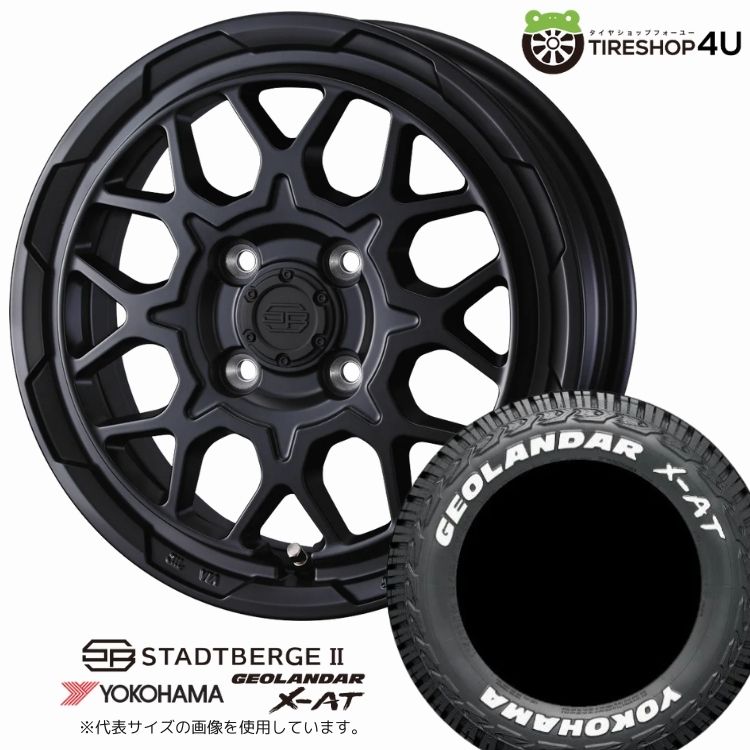 【最大P15倍】【取付対象】WEDS ADVENTURE STADTBERGE2 14&times;5.0J 4/100 +39 MBK セミマットブラックYOKOHAMA GEOLANDAR X-AT G016A 175/80R14 99/98N LT WL ホワイトレターサマータイヤホイール 4本セット 14インチ 【プロボックス サクシード カスタム車】｜TIRE SHOP 4U 店