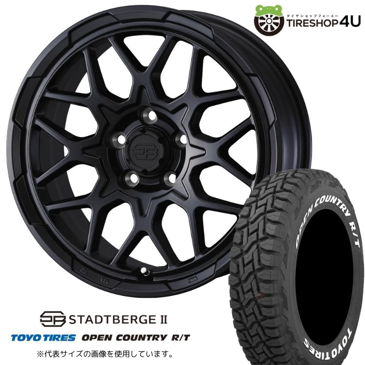 【最大P15倍】【取付対象】WEDS ADVENTURE STADTBERGE2 14&times;5.0J 5/114.3 +48 MBK セミマットブラックTOYO OPEN COUNTRY R/T 165/80R14 97/95N LT WL ホワイトレターサマータイヤホイール 4本セット 14インチ 【タウンエース ライトエース】｜TIRE SHOP 4U 店