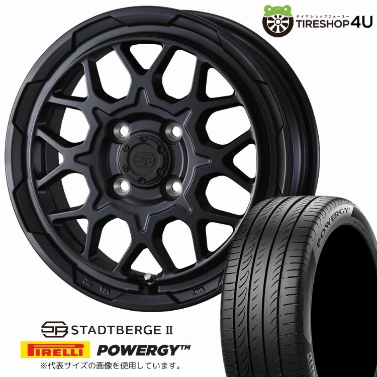 【取付対象】WEDS ADVENTURE STADTBERGE2 15&times;4.5J 4/100 +45 MBK セミマットブラックPIRELLI POWERGY 165/55R15 75V サマータイヤホイール 4本セット 15インチ 【軽自動車 軽トラック 軽バン など】｜TIRE SHOP 4U 店