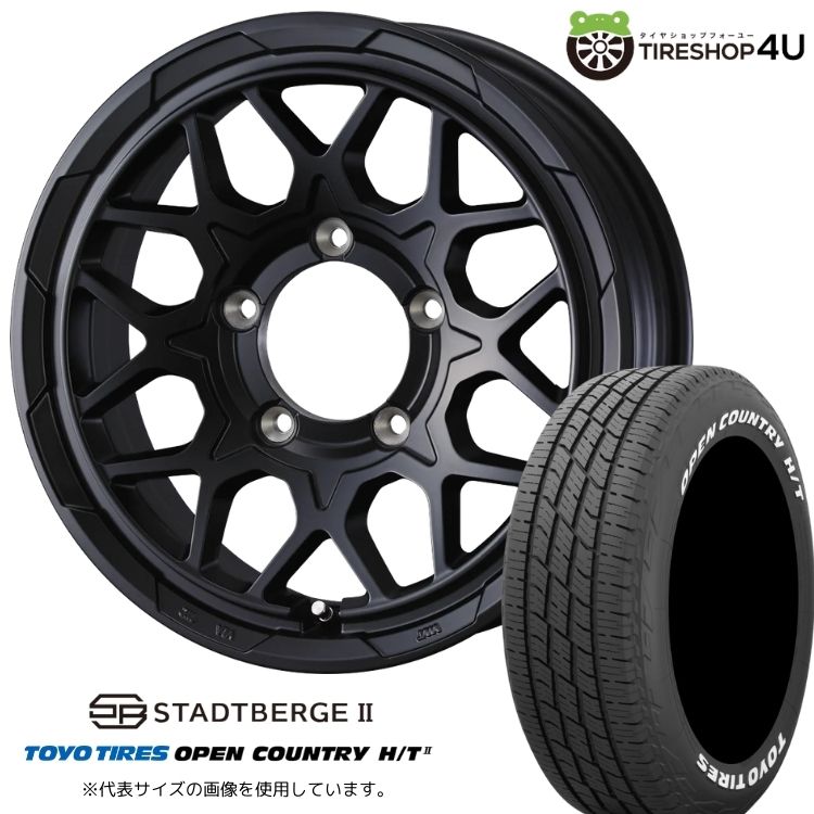 【最大P15倍】【取付対象】WEDS ADVENTURE STADTBERGE2 16×5.5J 5/139.7 +22 MBK セミマットブラックTOYO OPEN COUNTRY H/T2 215/70R16 100H WL ホワイトレターサマータイヤホイール 4本セット 16インチ 【ジムニー JB64W JB23W jimny】|TIRE SHOP 4U 店