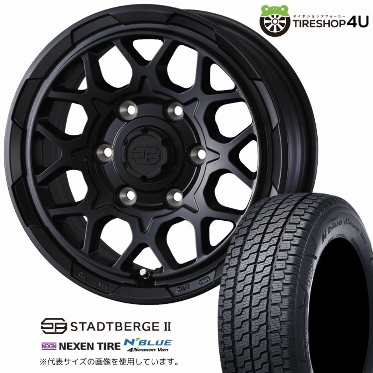 【最大P15倍】【取付対象】WEDS ADVENTURE STADTBERGE2 16×6.5J 6/139.7 +38 MBK セミマットブラックNEXEN N blue 4Season Van 215/65R16 109/107T サマータイヤホイール 4本セット 16インチ 【ハイエース 200系】|TIRE SHOP 4U 店