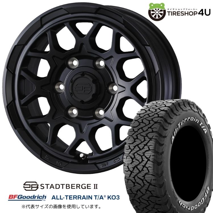 【最大P15倍】【取付対象】WEDS ADVENTURE STADTBERGE2 18&times;7.5J 6/139.7 +55 MBK セミマットブラックBFGoodrich All-Terrain T/A KO3 285/60R18 LT 118/115S WL ホワイトレターサマータイヤホイール 4本セット 18インチ 【ランクル250】｜TIRE SHOP 4U 店