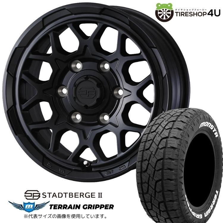 【最大P15倍】【取付対象】WEDS ADVENTURE STADTBERGE2 18×7.5J 6/139.7 +55 MBK セミマットブラックMONSTA TERRAIN GRIPPER 285/65R18 125/122Q LT WL ホワイトレターサマータイヤホイール 4本セット 18インチ 【ランクル 300 250 レクサス など】|TIRE SHOP 4U 店