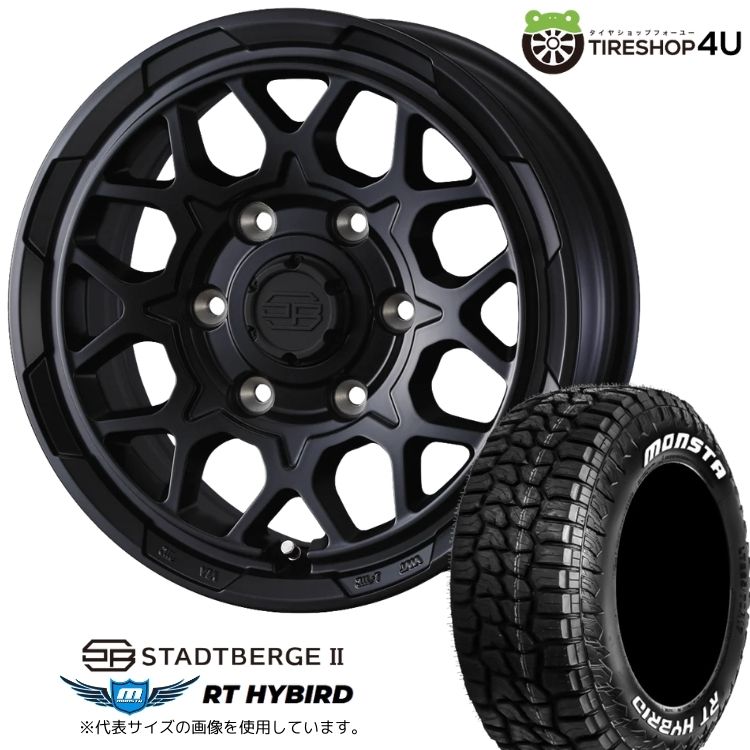 【最大P15倍】【取付対象】WEDS ADVENTURE STADTBERGE2 18&times;7.5J 6/139.7 +55 MBK セミマットブラックMONSTA RT HYBRID 275/65R18 119/116Q LT WL ホワイトレターサマータイヤホイール 4本セット 18インチ 【ランクル 300 250 レクサス など】｜TIRE SHOP 4U 店