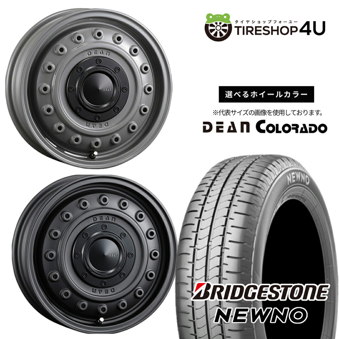 【最大P15倍】【取付対象】CRIMSON DEAN COLORADO 14&times;4.5J 4/100 +43 選べるカラBRIDGESTONE NEWNO 155/65R14 75H サマータイヤホイール 4本セット 14インチ 【ピクシスエポック N-ONE N-WGN N-BOX ekクロス 軽自動車 軽トラック 軽バン など】｜TIRE SHOP 4U 店 73,480円