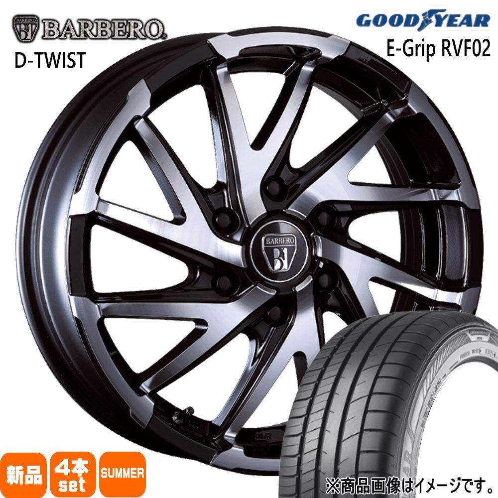 215/60R17 100H エフィシェントグリップ RVF02 EfficentGrip RVF02 グッドイヤー GOODYEAR 新品 夏用 サマータイヤ ホイール 4本セット CRIMSON BARBERO D-TWIST 17&times;6.5+38 6/139.7｜タイヤショップ78