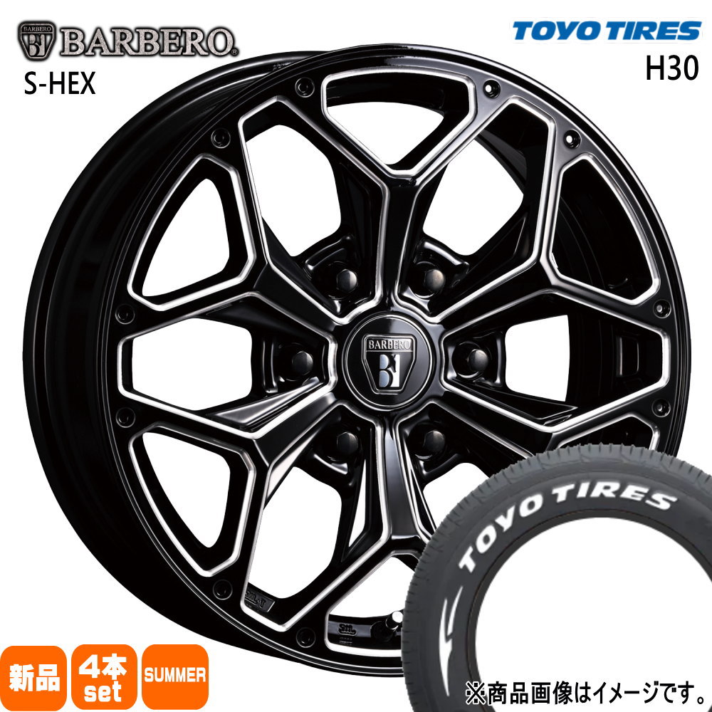215/60R17 109/107R LT エイチサンジュウ H30 トーヨータイヤ TOYOTIRES 新品 夏用 サマータイヤ ホイール 4本セット CRIMSON BARBERO S-HEX 17&times;6.5+38 6/139.7｜タイヤショップ78