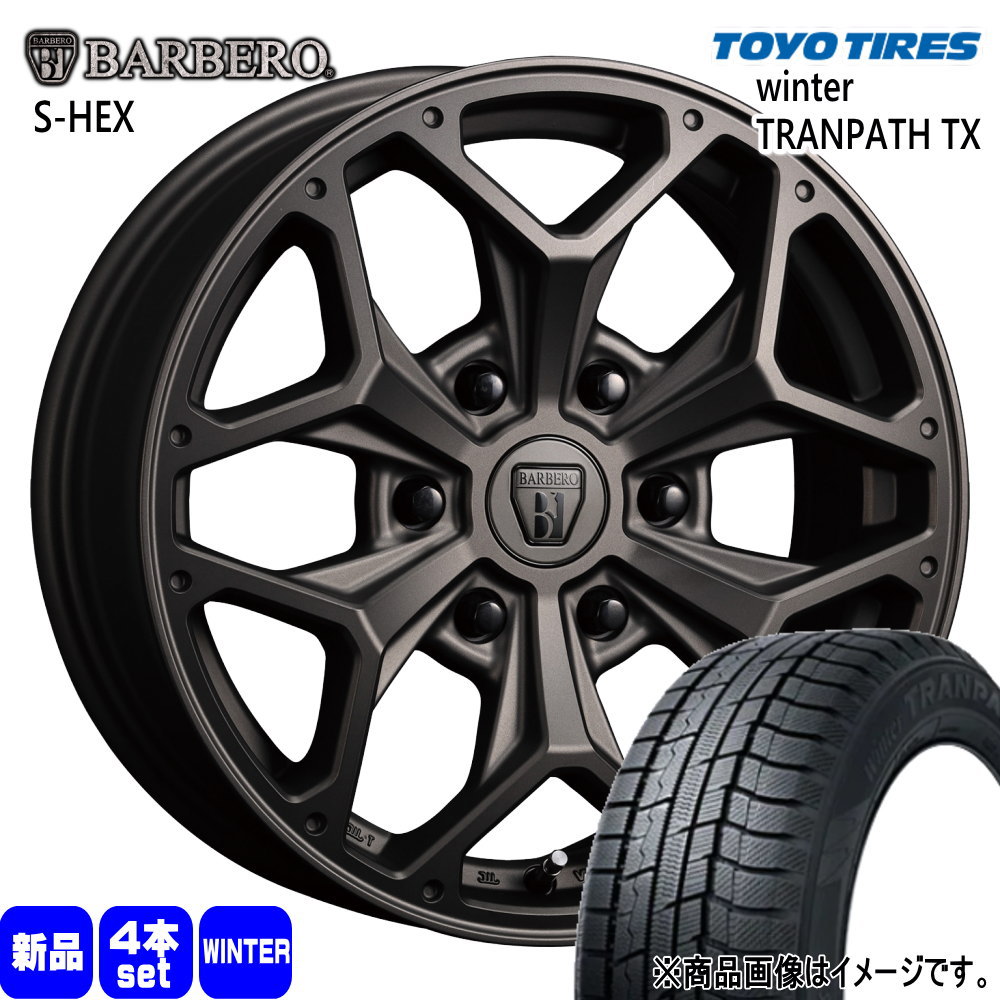 215/60R17 96Q ウィンタートランパス TX WinterTRANPATH TX トーヨータイヤ TOYOTIRES 新品 冬用 スタッドレスタイヤ ホイール 4本セット CRIMSON BARBERO S-HEX 17&times;6.5+38 6/139.7｜タイヤショップ78