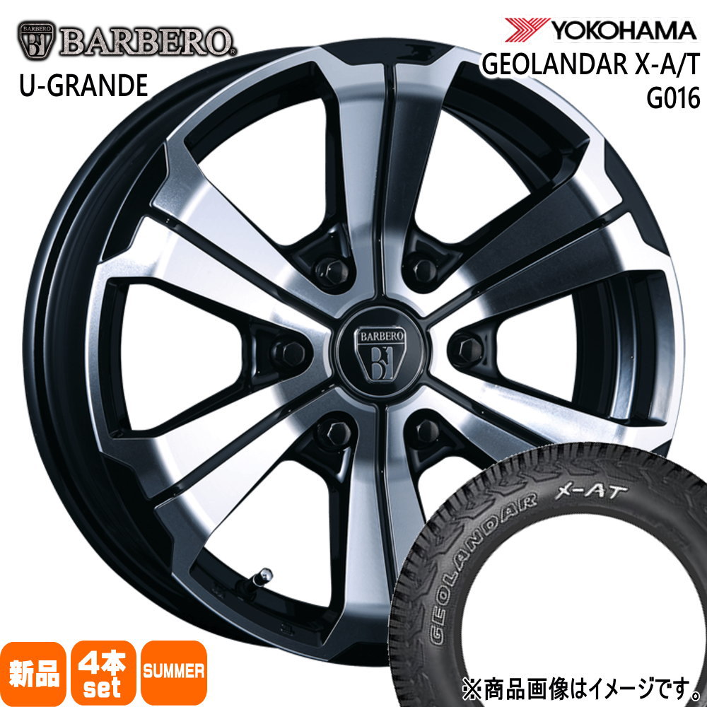 215/65R16 109/107Q LT ジオランダー X-AT G016 GEOLANDAR X-AT G016 ヨコハマ YOKOHAMA 新品 夏用 サマータイヤ ホイール 4本セット CRIMSON BARBERO U-GRANDE 16×6.5+38 6/139.7|タイヤショップ78
