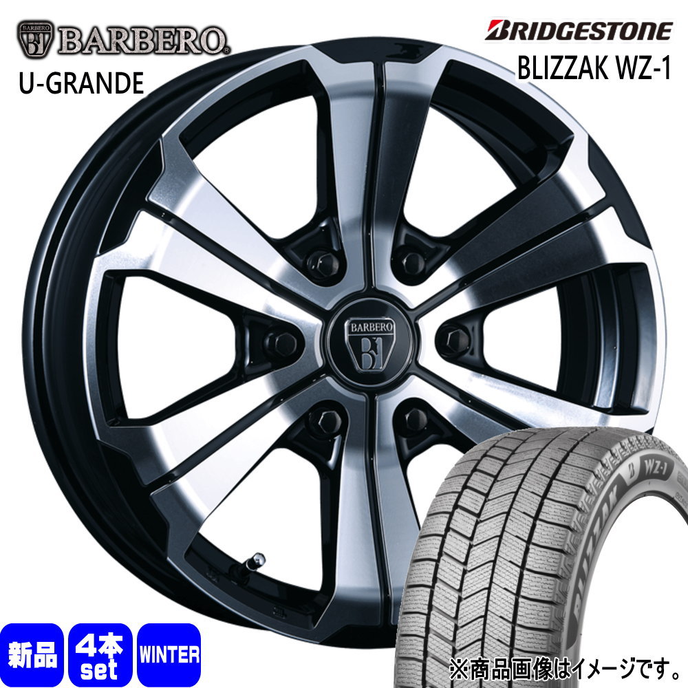 215/70R16 100Q ブリザック WZ1 BLIZZAK WZ-1 ブリヂストン BRIDGESTONE 新品 冬用 スタッドレスタイヤ ホイール 4本セット CRIMSON BARBERO U-GRANDE 16&times;6.5+38 6/139.7｜タイヤショップ78 119,845円