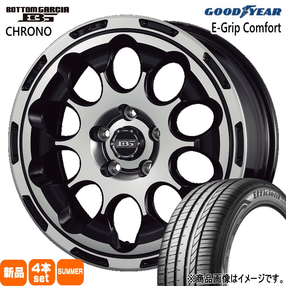 195/60R17 90V エフィシェントグリップ コンフォート EfficientGrip Comfort グッドイヤー GOODYEAR 新品 夏用 サマータイヤ ホイール 4本セット KIT JAPAN BOTTOM GARCIA CHRONO 17&times;6.5+45 5/100 17インチ｜タイヤショップ78
