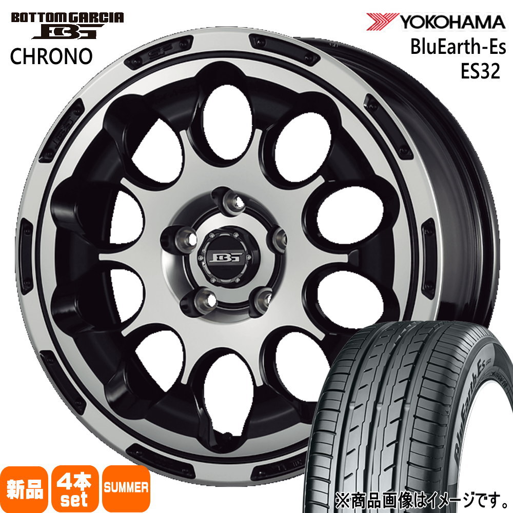 195/60R17 90H ブルーアース ES ES32 BluEarth-Es ES32 ヨコハマ YOKOHAMA 新品 夏用 サマータイヤ ホイール 4本セット KIT JAPAN BOTTOM GARCIA CHRONO 17&times;6.5+45 5/100 17インチ｜タイヤショップ78