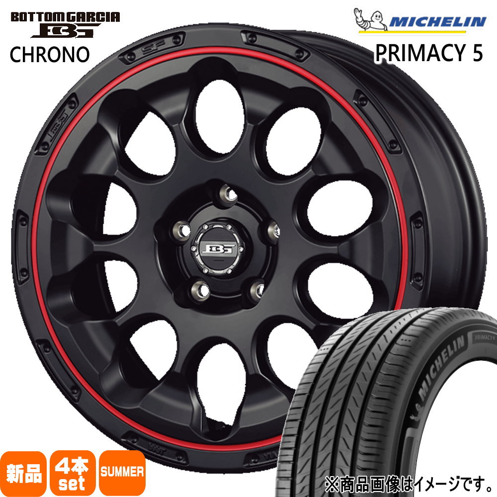 205/55R17 95W XL プライマシー5 RIMACY 5 ミシュラン MICHELIN 新品 夏用 サマータイヤ ホイール 4本セット KIT JAPAN BOTTOM GARCIA CHRONO 17&times;7.0+45 5/114.3 17インチ｜タイヤショップ78