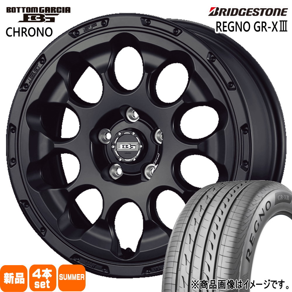 195/60R17 90H レグノ GRX3 REGNO GR-X3 ブリヂストン BRIDGESTONE 新品 夏用 サマータイヤ ホイール 4本セット KIT JAPAN BOTTOM GARCIA CHRONO 17×6.5+45 5/100 17インチ|タイヤショップ78