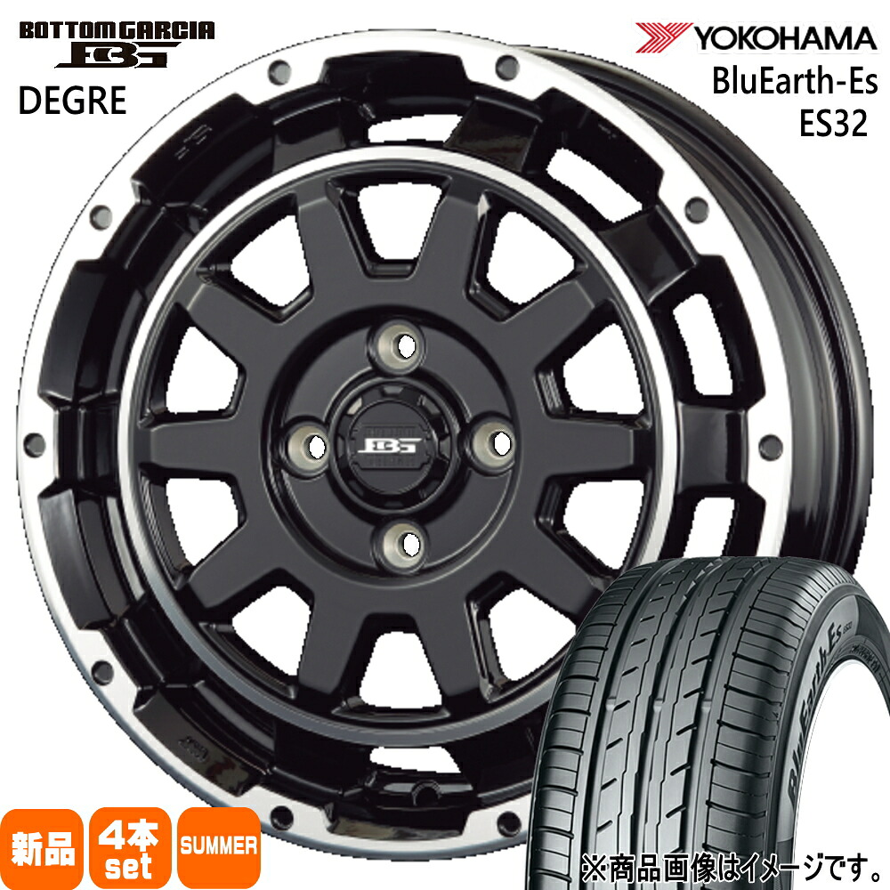 165/60R15 77H ブルーアース ES ES32 BluEarth-Es ES32 ヨコハマ YOKOHAMA 新品 夏用 サマータイヤ ホイール 4本セット KIT JAPAN BOTTOM GARCIA DEGRE 15&times;4.5+45 4/100 15インチ｜タイヤショップ78 75,141円