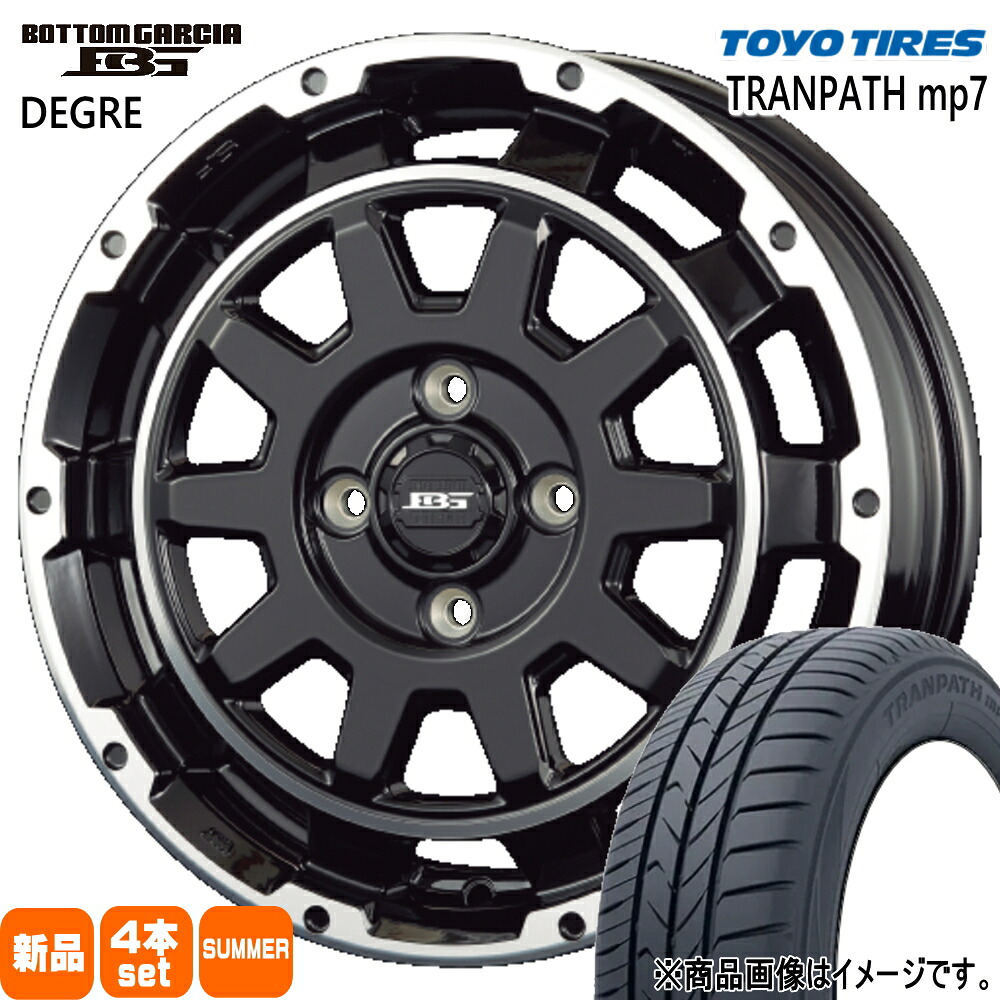 165/60R15 トランパス mp7 TRANPATH mp7 トーヨータイヤ TOYOTIRES 新品 夏用 サマータイヤ ホイール 4本セット KIT JAPAN BOTTOM GARCIA DEGRE 15&times;4.5+45 4/100 15インチ｜タイヤショップ78