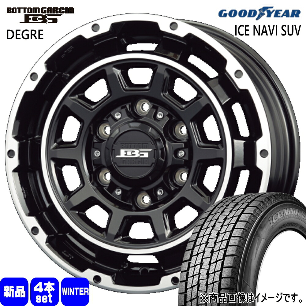 215/70R16 100Q アイスナビ SUV ICE NAVI SUV グッドイヤー GOODYEAR 新品 冬用 スタッドレスタイヤ ホイール 4本セット KIT JAPAN BOTTOM GARCIA DEGRE 16&times;6.5+38 6/139.7 16インチ｜タイヤショップ78