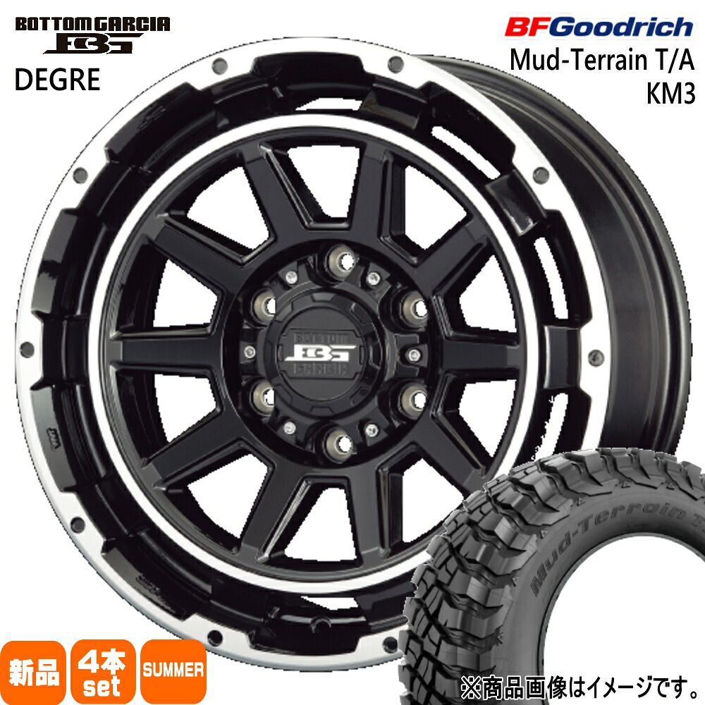 265/70R17 121/118Q LRE LT マッドテレーン T/A KM3 Mud-Terrain T/A KM3 BFグッドリッチ BF.Goodrich 新品 夏用 サマータイヤ ホイール 4本セット KIT JAPAN BOTTOM GARCIA DEGRE 17&times;8.0+20 6/139.7 17インチ｜タイヤショップ78