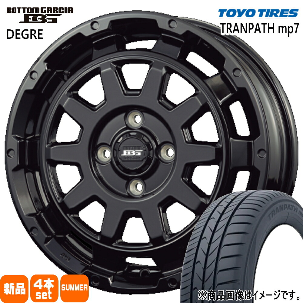 165/65R15 トランパス mp7 TRANPATH mp7 トーヨータイヤ TOYOTIRES 新品 夏用 サマータイヤ ホイール 4本セット KIT JAPAN BOTTOM GARCIA DEGRE 15&times;4.5+45 4/100 15インチ｜タイヤショップ78