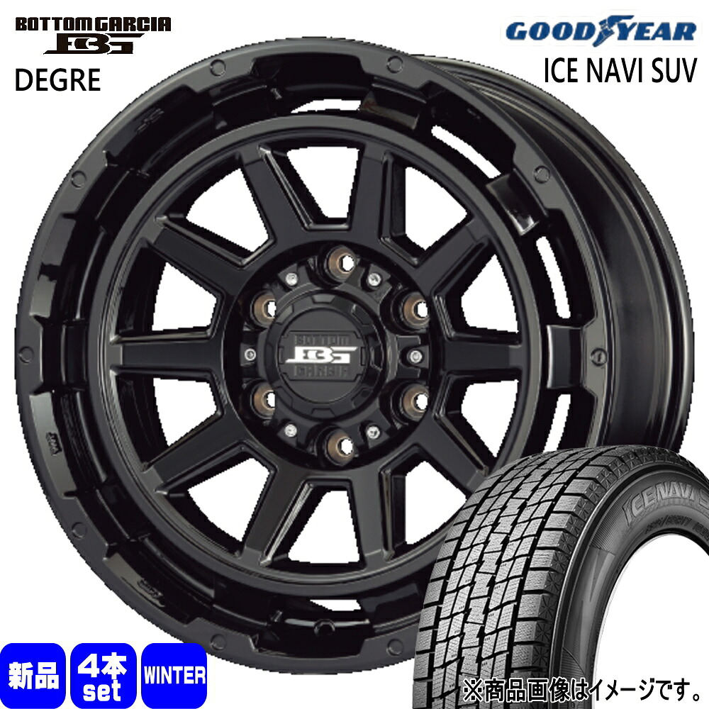 265/70R17 115Q アイスナビ SUV ICE NAVI SUV グッドイヤー GOODYEAR 新品 冬用 スタッドレスタイヤ ホイール 4本セット KIT JAPAN BOTTOM GARCIA DEGRE 17&times;8.0+20 6/139.7 17インチ｜タイヤショップ78