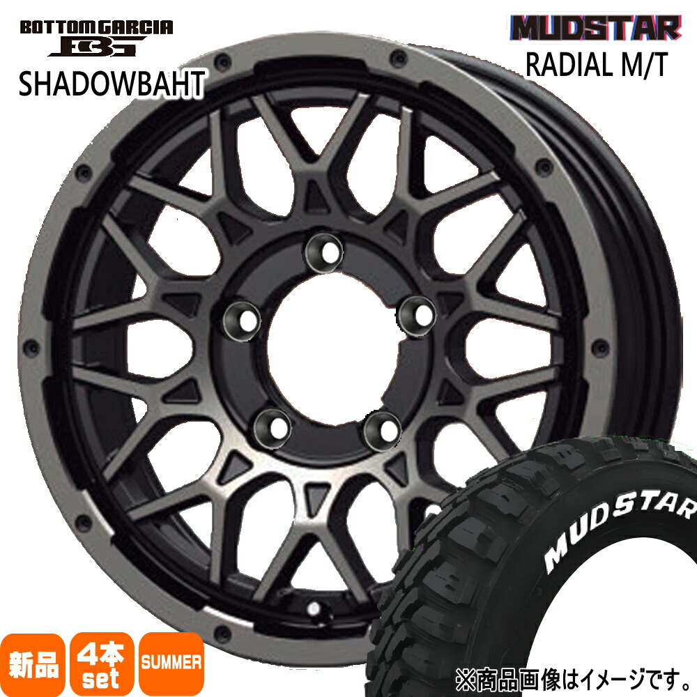 215/70R16 100T ラジアル MT RADIAL MT マッドスター MUDSTAR 新品 夏用 サマータイヤ ホイール 4本セット KIT JAPAN BOTTOM GARCIA SHADOWBAHT 16&times;6.0-5 5/139.7 16インチ｜タイヤショップ78