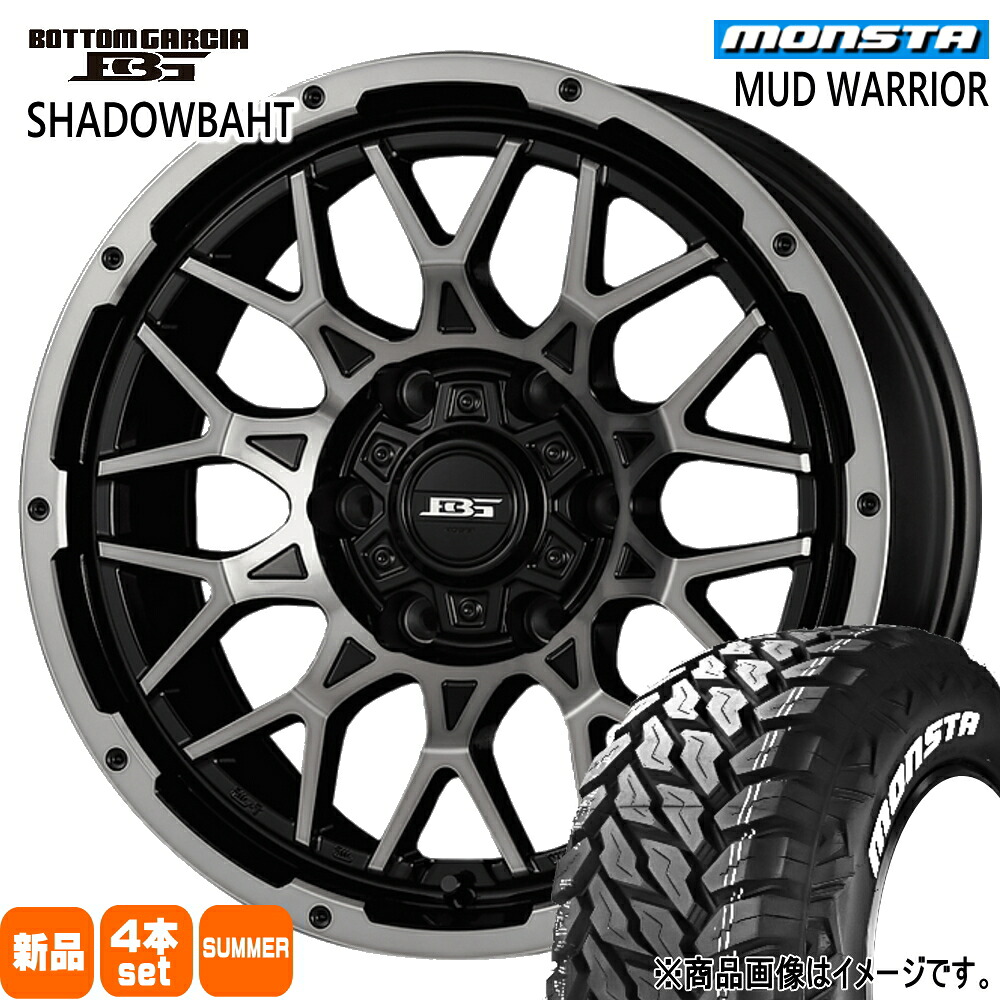 215/70R16 107/105Q LT マッドウォーリア MUD WARRIOR モンスタ MONSTA 新品 夏用 サマータイヤ ホイール 4本セット KIT JAPAN BOTTOM GARCIA SHADOWBAHT 16×6.5+38 6/139.7 16インチ|タイヤショップ78