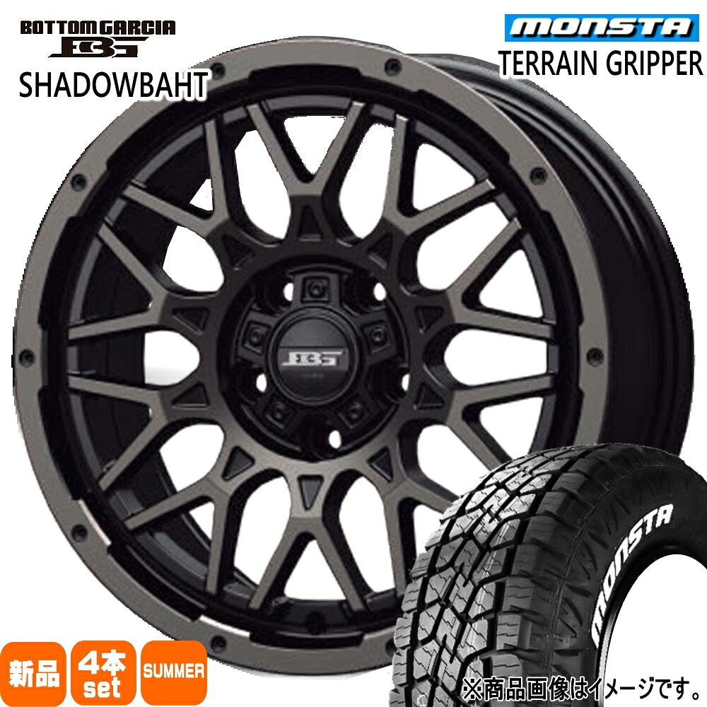 215/70R16 107/105Q LT テレーングリッパー TERRAIN GRIPPER モンスタ MONSTA 新品 夏用 サマータイヤ ホイール 4本セット KIT JAPAN BOTTOM GARCIA SHADOWBAHT 16&times;7.0+38 5/114.3 16インチ｜タイヤショップ78