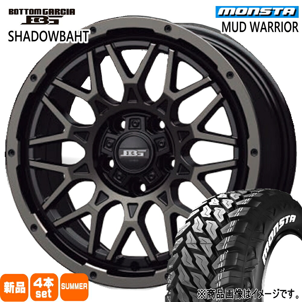 235/70R16 104/101Q マッドウォーリア MUD WARRIOR モンスタ MONSTA 新品 夏用 サマータイヤ ホイール 4本セット KIT JAPAN BOTTOM GARCIA SHADOWBAHT 16×7.0+38 5/114.3 16インチ|タイヤショップ78