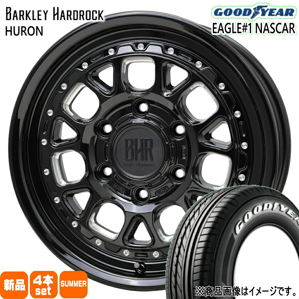 215/65R16 109/107R LT イーグルワン ナスカー プラス EAGLE#1 NASCAR PLUS グッドイヤー GOODYEAR 新品 夏用 サマータイヤ ホイール 4本セット HOT STUFF CORPORATION BARKLEY HARDLOCK HURON 16&times;6.5+38 6/139.7｜タイヤショップ78