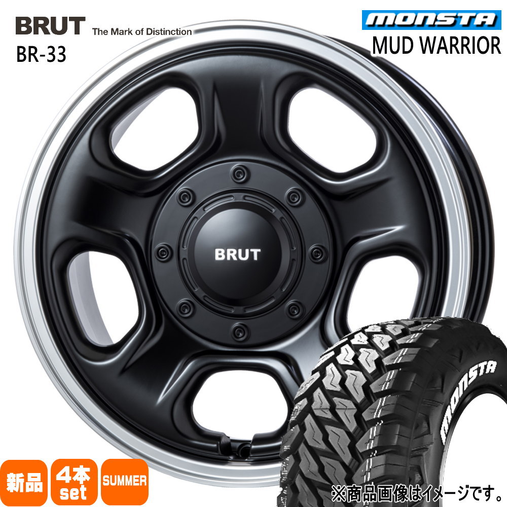 235/70R16 104/101Q マッドウォーリア MUD WARRIOR モンスタ MONSTA 新品 夏用 サマータイヤ ホイール 4本セット TRISTAR BRUT BR-33 16×6.5+30 5/114.3|タイヤショップ78