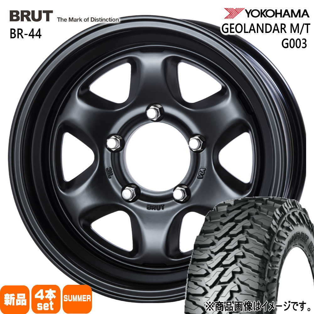 195R16 C 104/102Q ジオランダー MT G003 GEOLANDAR M/T G003 ヨコハマ YOKOHAMA 新品 夏用 サマータイヤ ホイール 4本セット TRISTAR BRUT BR-44 16&times;6.5+0 5/139.7｜タイヤショップ78