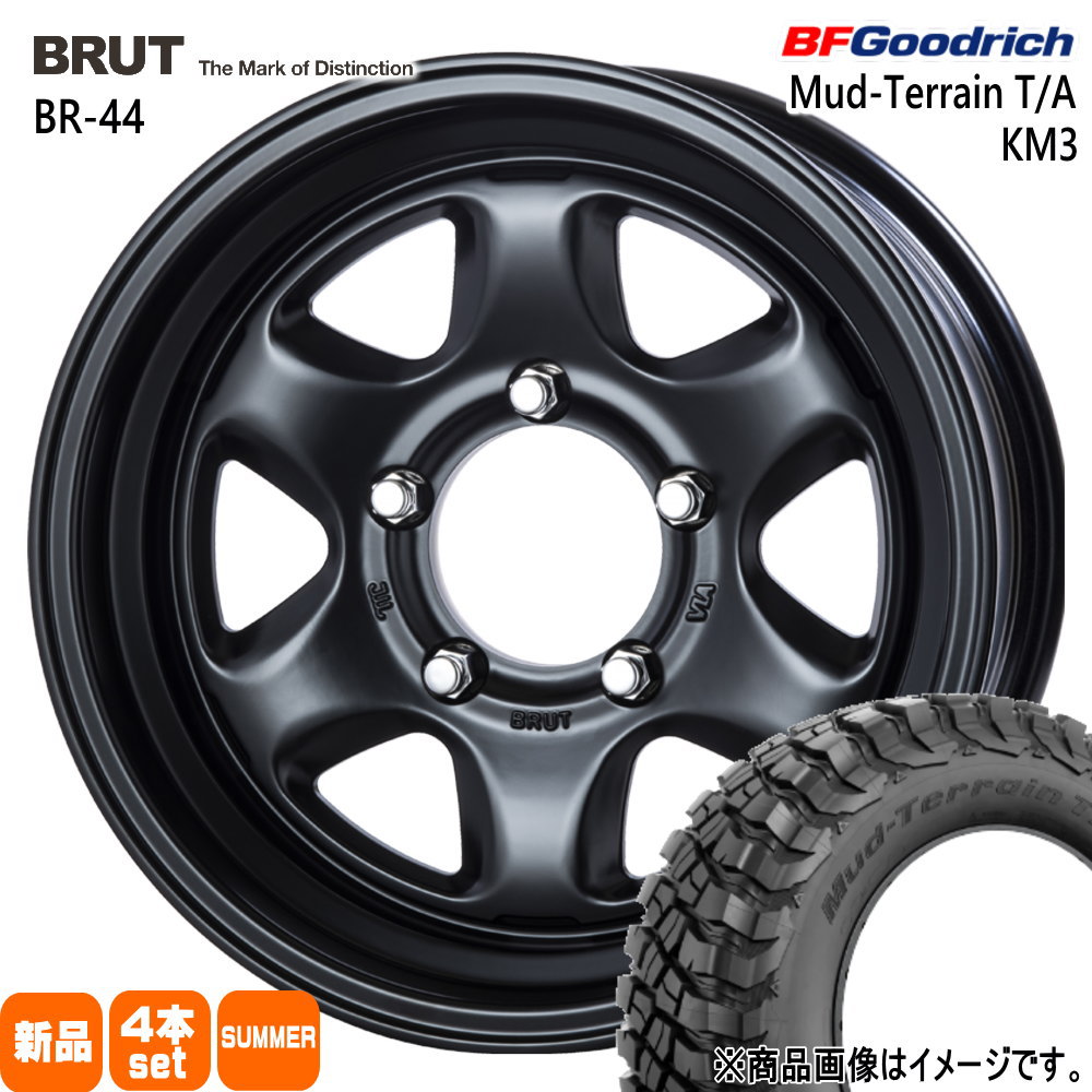 225/75R16 115/112Q LRE LT マッドテレーン T/A KM3 Mud-Terrain T/A KM3 BFグッドリッチ BF.Goodrich 新品 夏用 サマータイヤ ホイール 4本セット TRISTAR BRUT BR-44 16×6.5+0 5/139.7|タイヤショップ78