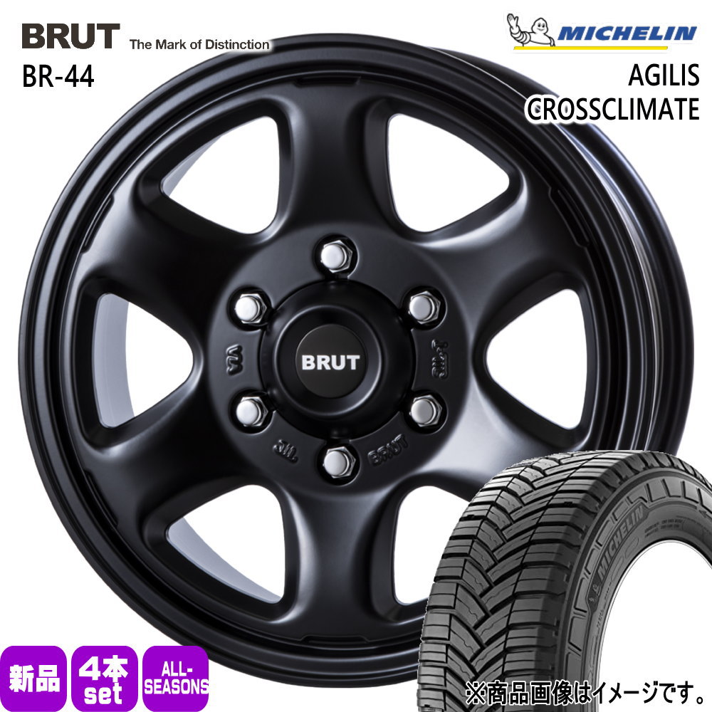 215/65R16 109/107T LT アジリス クロスクライメート AGILIS CROSSCLIMATE ミシュラン MICHELIN 新品 夏冬兼用 オールシーズンタイヤ ホイール 4本セット TRISTAR BRUT BR-44 16&times;6.5+38 6/139.7｜タイヤショップ78