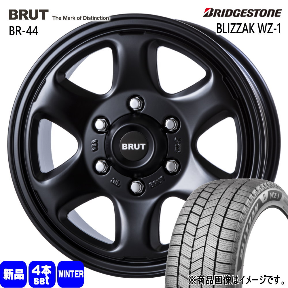 215/65R16 98Q ブリザック WZ1 BLIZZAK WZ-1 ブリヂストン BRIDGESTONE 新品 冬用 スタッドレスタイヤ ホイール 4本セット TRISTAR BRUT BR-44 16×6.5+48 6/139.7|タイヤショップ78