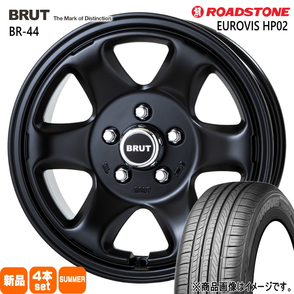 215/60R16 95H ユーロビズ HP02 EUROVIS HP02 ロードストーン ROADSTONE 新品 夏用 サマータイヤ ホイール 4本セット TRISTAR BRUT BR-44 16&times;6.5+53 5/114.3｜タイヤショップ78