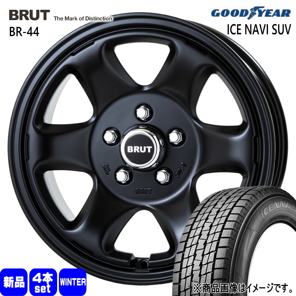 215/70R16 100Q アイスナビ SUV ICE NAVI SUV グッドイヤー GOODYEAR 新品 冬用 スタッドレスタイヤ ホイール 4本セット TRISTAR BRUT BR-44 16&times;6.5+30 5/114.3｜タイヤショップ78