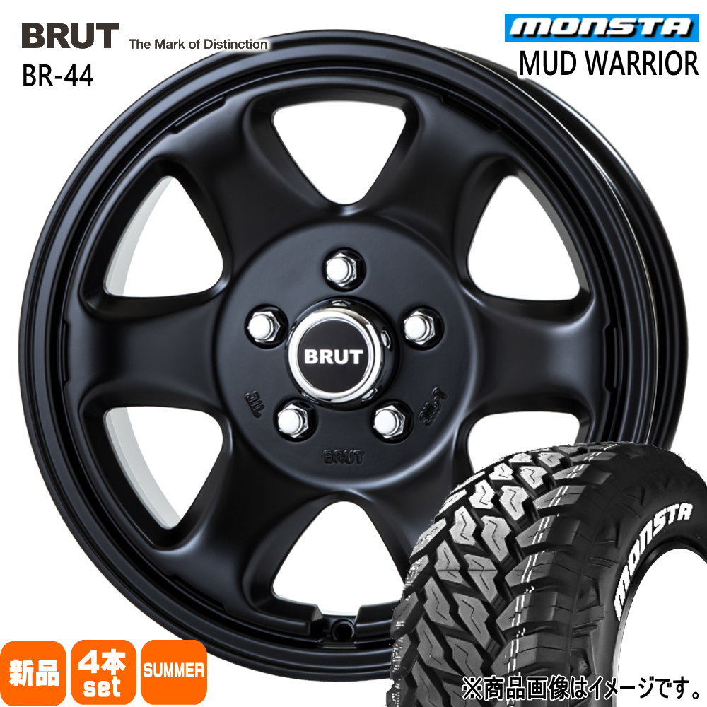 215/70R16 107/105Q LT マッドウォーリア MUD WARRIOR モンスタ MONSTA 新品 夏用 サマータイヤ ホイール 4本セット TRISTAR BRUT BR-44 16×6.5+30 5/114.3|タイヤショップ78