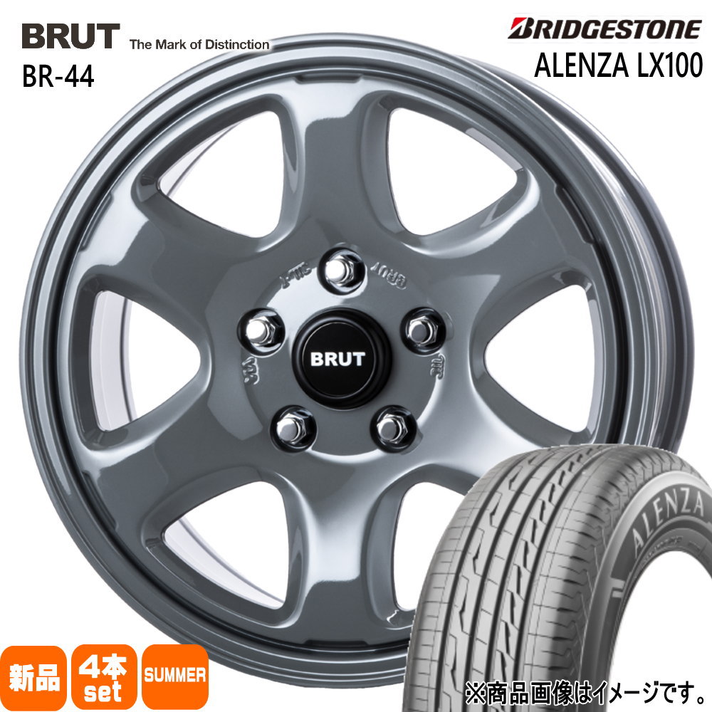 225/60R17 99H アレンザ LX100 ALENZA LX100 ブリヂストン BRIDGESTONE 新品 夏用 サマータイヤ ホイール 4本セット TRISTAR BRUT BR-44 17×7.5+38 5/114.3|タイヤショップ78