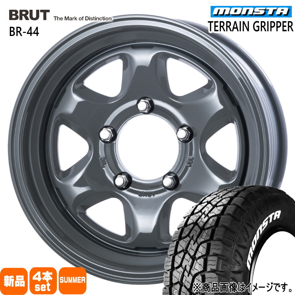 215/70R16 107/105Q LT テレーングリッパー TERRAIN GRIPPER モンスタ MONSTA 新品 夏用 サマータイヤ ホイール 4本セット TRISTAR BRUT BR-44 16×6.5+0 5/139.7|タイヤショップ78