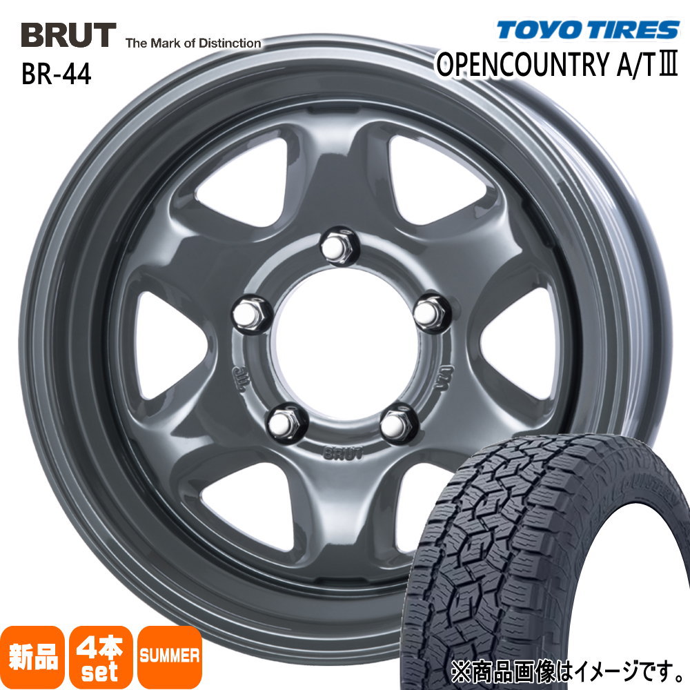 215/70R16 100T オープンカントリー AT3 OPENCOUNTRY A/T3 トーヨータイヤ TOYOTIRES 新品 夏用 サマータイヤ ホイール 4本セット TRISTAR BRUT BR-44 16×6.5+0 5/139.7|タイヤショップ78