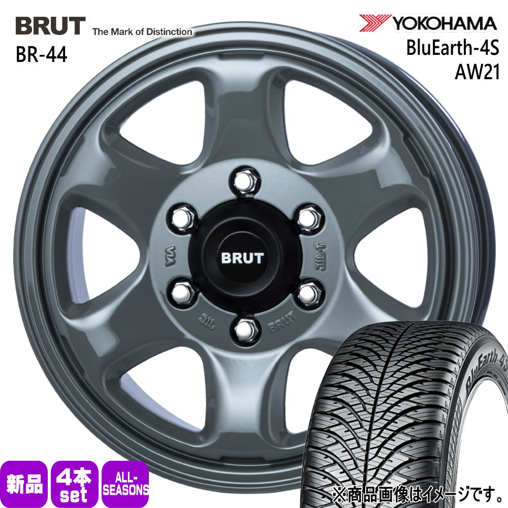 215/70R16 100H ブルーアース 4S AW21 BluEarth-4S AW21 ヨコハマ YOKOHAMA 新品 夏冬兼用 オールシーズンタイヤ ホイール 4本セット TRISTAR BRUT BR-44 16×6.5+38 6/139.7|タイヤショップ78