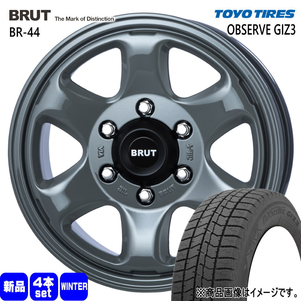 215/65R16 オブザーブ ギズ3 OBSERVE GIZ3 トーヨータイヤ TOYOTIRES 新品 冬用 スタッドレスタイヤ ホイール 4本セット TRISTAR BRUT BR-44 16&times;6.5+38 6/139.7｜タイヤショップ78