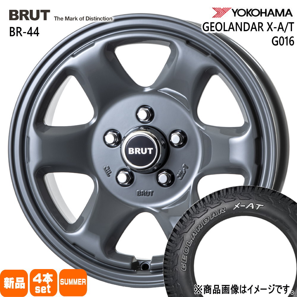 225/75R16 103/100Q LT ジオランダー X-AT G016 GEOLANDAR X-AT G016 ヨコハマ YOKOHAMA 新品 夏用 サマータイヤ ホイール 4本セット TRISTAR BRUT BR-44 16×6.5+30 5/114.3|タイヤショップ78