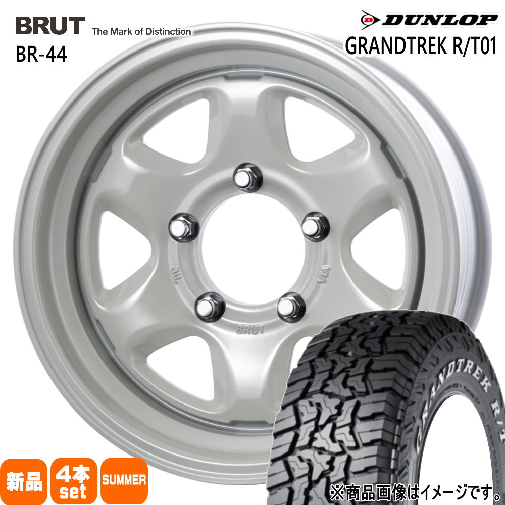 235/70R16 104/101Q LT グラントレック RT01 GRANDTREK R/T01 ダンロップ DUNLOP 新品 夏用 サマータイヤ ホイール 4本セット TRISTAR BRUT BR-44 16&times;6.5+0 5/139.7｜タイヤショップ78